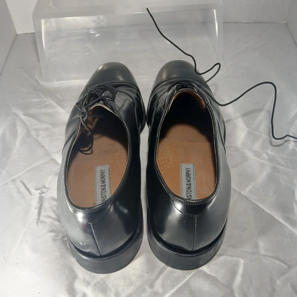 Johnston & Murphy Black‎ Leather Oxford Dress Shoes Mens Size 8.5 2AH
